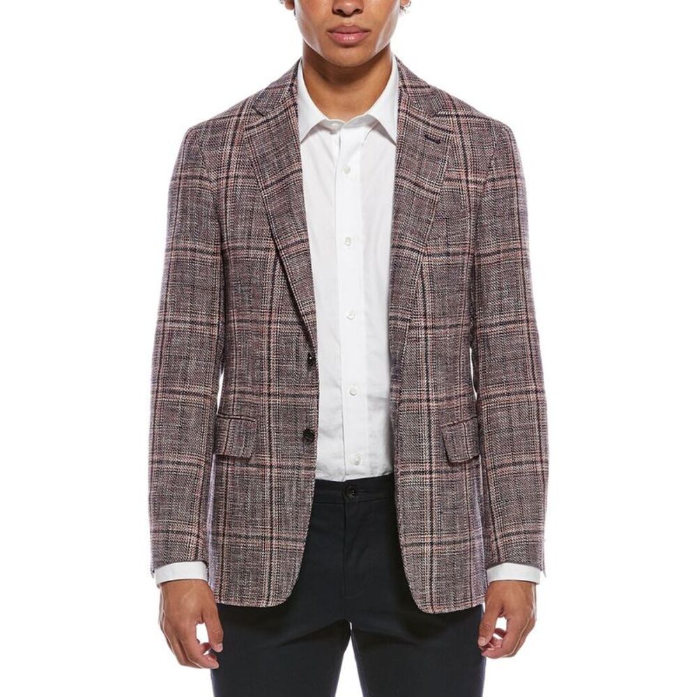 Canali Mens Linen & Wool-Blend Blazer, Brown